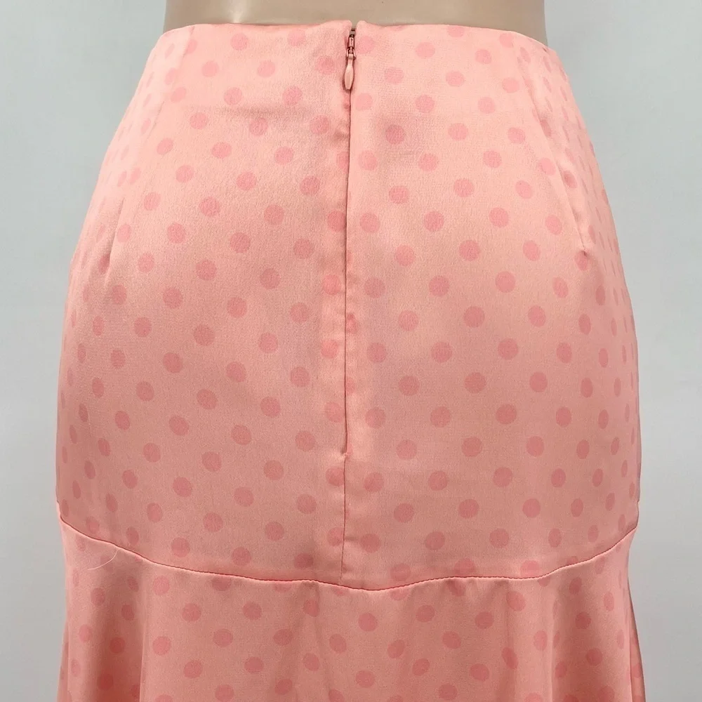 Keepsake The Label Pink Polka Dot Midi Skirt Size Medium